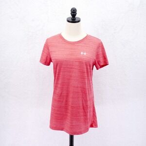 Under Armor Loose Heather Pink Flex Fit Small‎ Short Sleeved Shirt Crew Neck